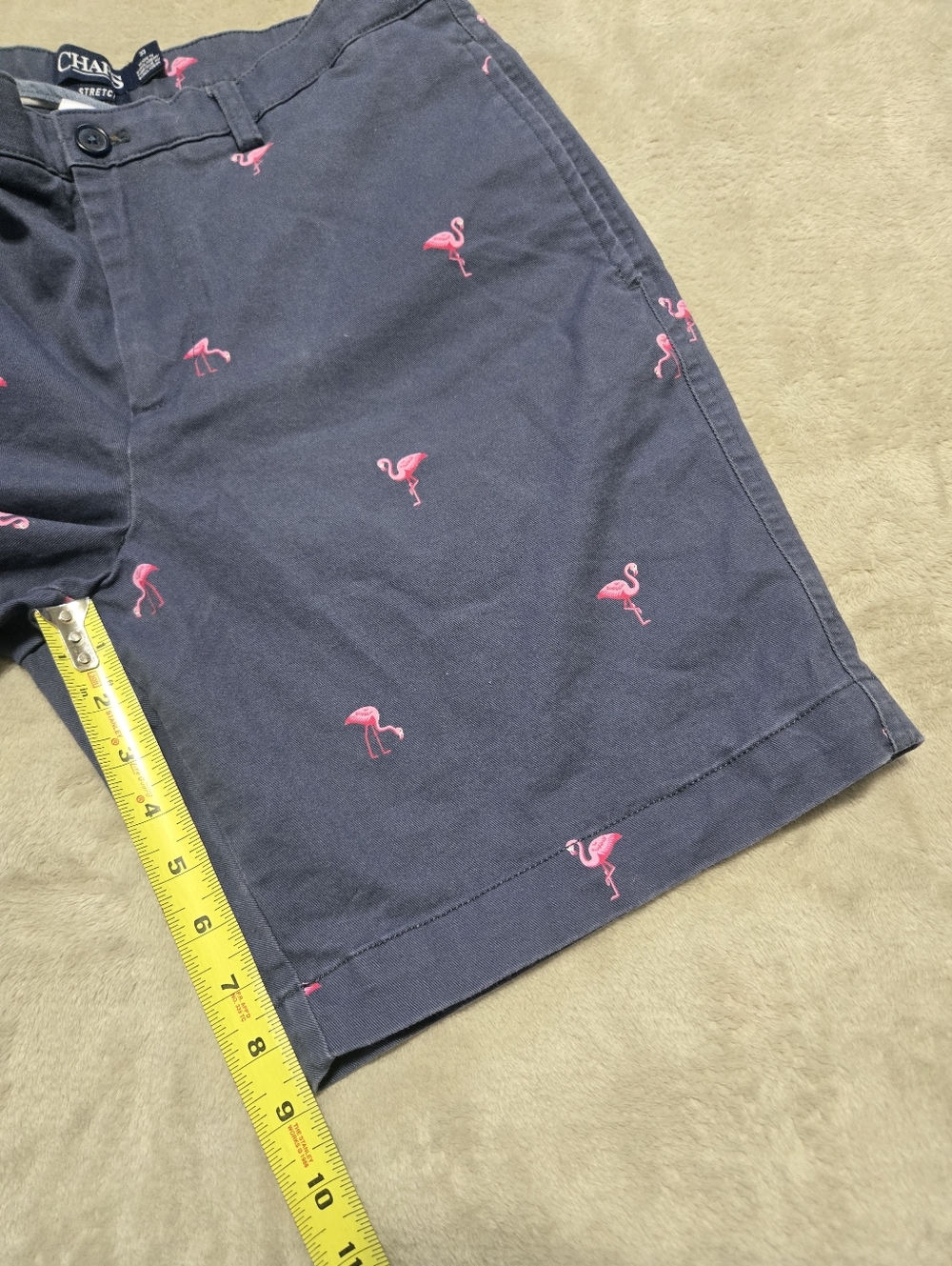 Chaps Chino Shorts Flamingo All-over Print Mens Size 33 Beach Preppy - Picture 5 of 7